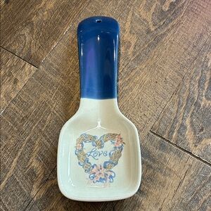 Vintage Otagiri Spoon Rest with Heart/Love/Floral Design Made in Japan